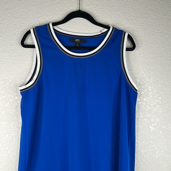 ABS Blue Crewneck Tank Jersey Casual Summer Sporty Dress Size Large - Picture 2 of 6